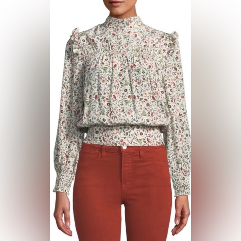 Frame Denim Floral Long Sleeve Blouse Small NWT Small